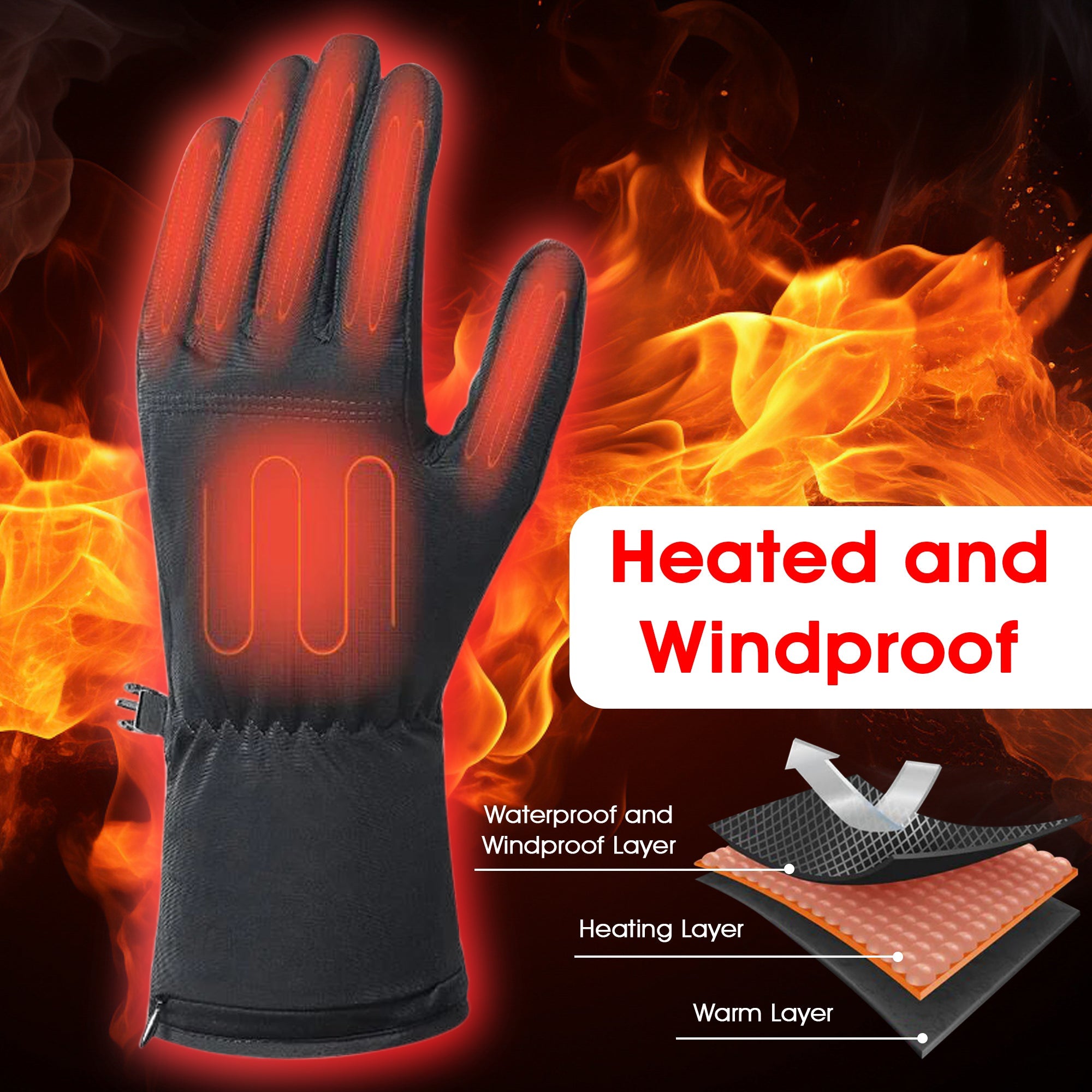 Heated Gloves with 3 Heat Levels Rechargeable Winter Gloves