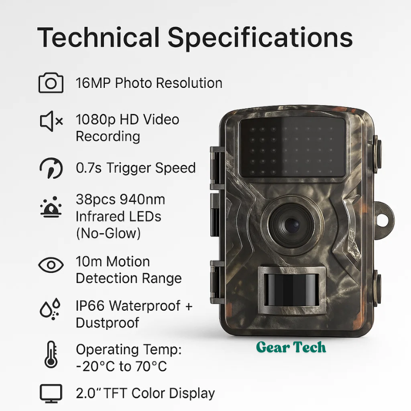 Outdoor Wildlife Camera High-Resolution Day and Night Camera