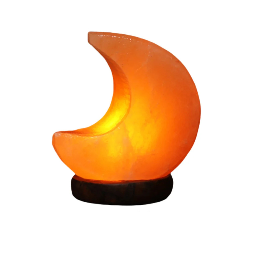 Himalayan Salt Lamp Crystal Rock LED Night Light with Wooden Base