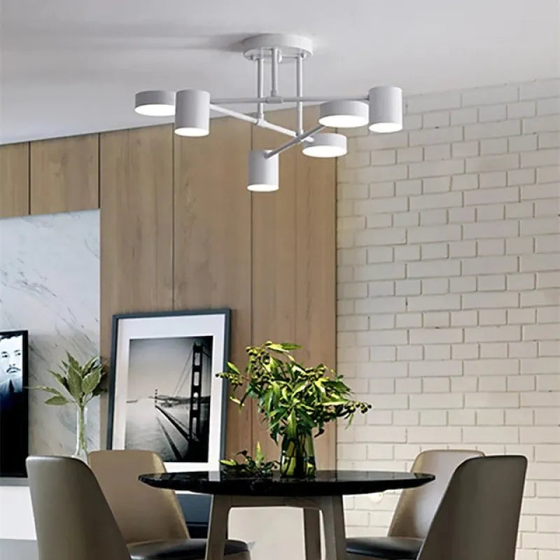Modern 6 Lights Living Room Ceiling Light with Adjustable Colour Modes