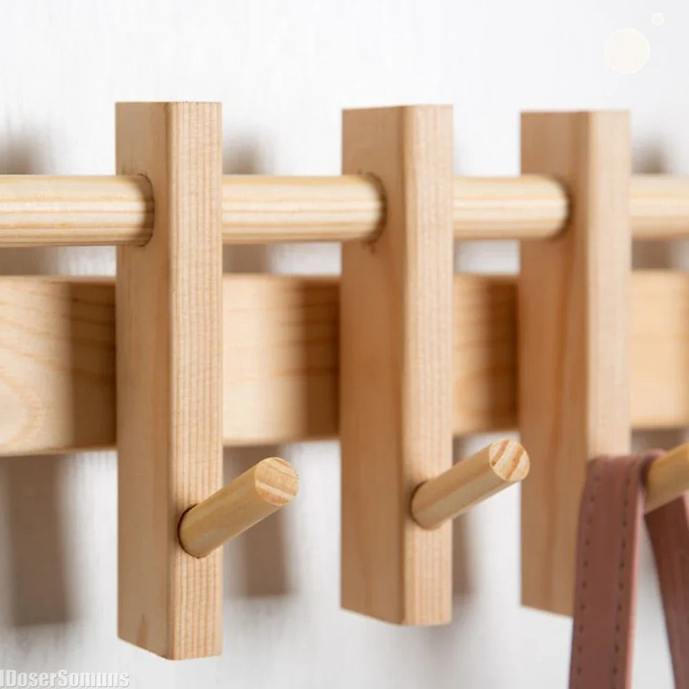 Modern Wall Rack Adjustable Hook Organizer for Hallway or Living Room