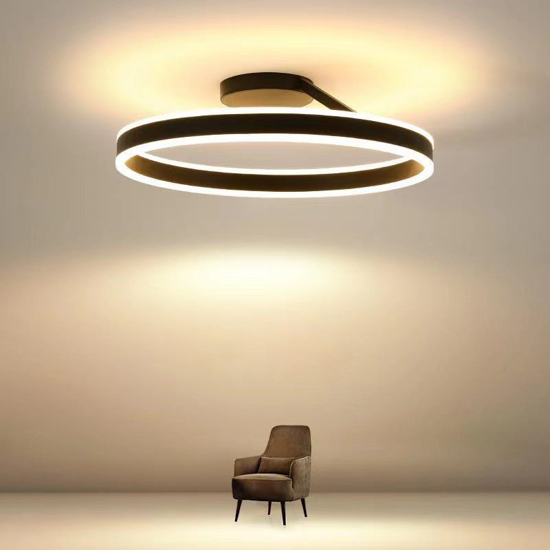 Contemporary Ring LED Ceiling Light Stylish and Adjustable Brightness