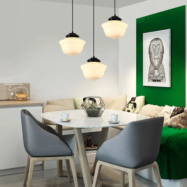 Stylish Pendant Light with Geometric Frosted Glass Style
