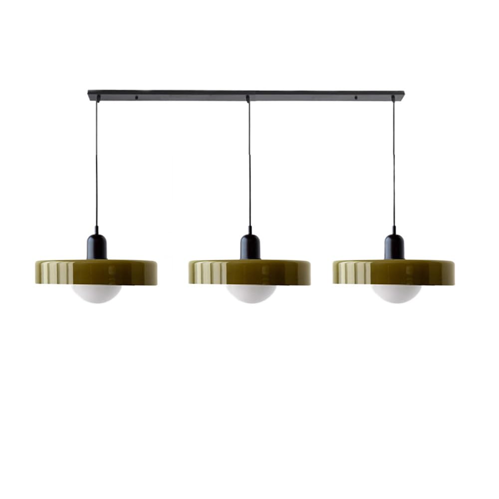 Stylish Pendant Light with 3 Colored Glass Shades Adjustable Ceiling Lamp