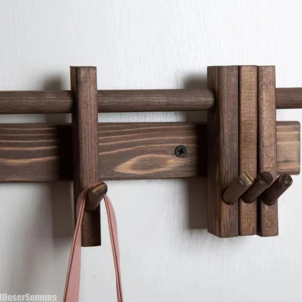 Modern Wall Rack Adjustable Hook Organizer for Hallway or Living Room