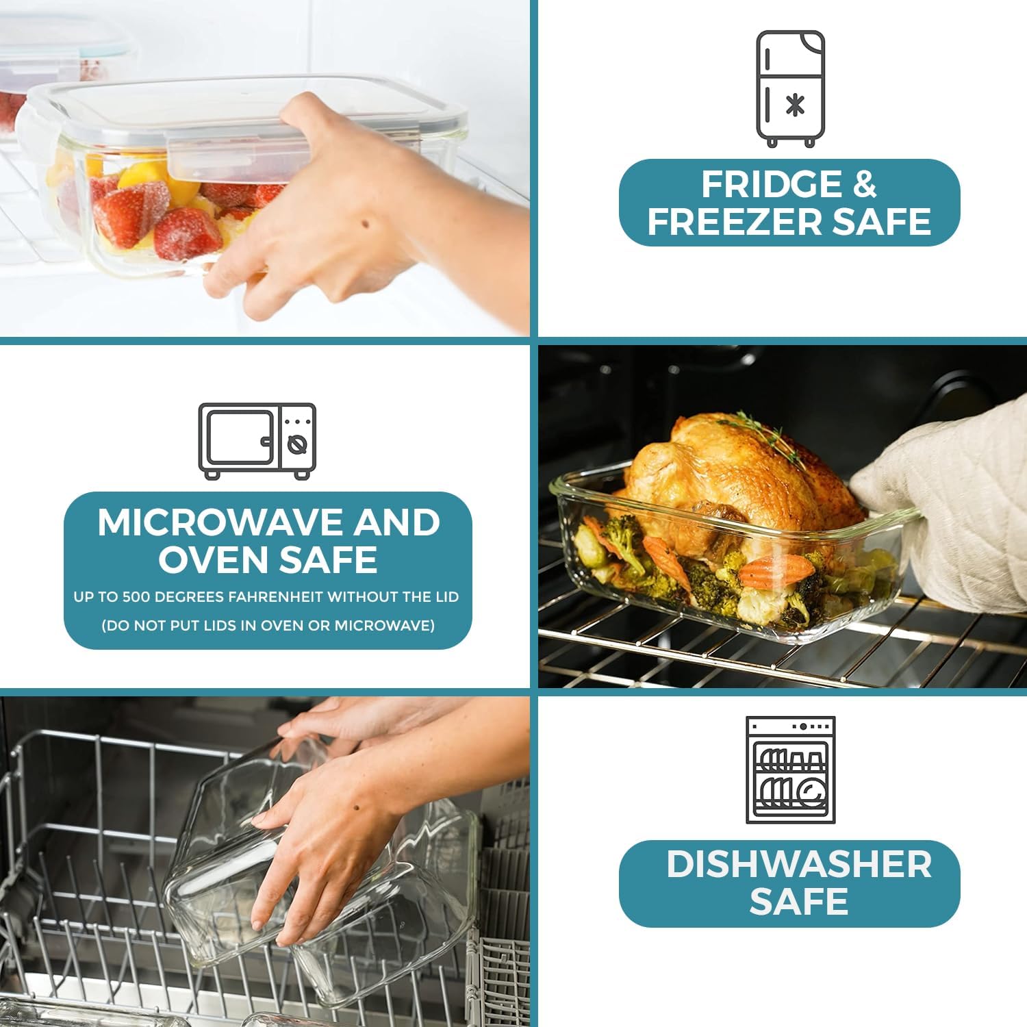 8-Piece Leak-Proof Meal Prep Containers Set with Secure Lids