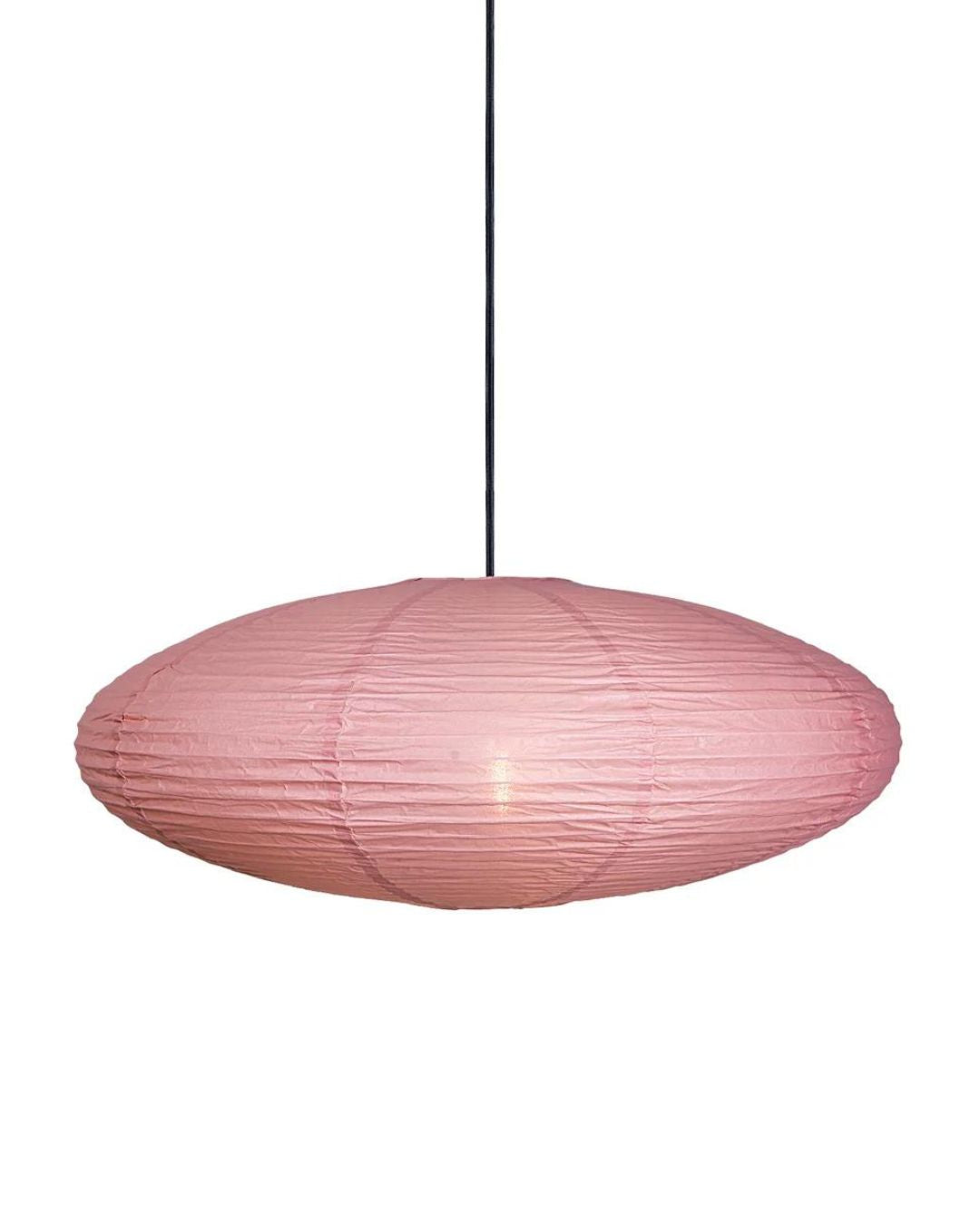 Paper hanging lamp in oval shape