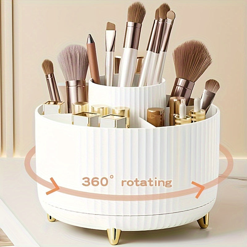 Makeup Organizer with 5 Compartments Rotating Cosmetic Storage Stand