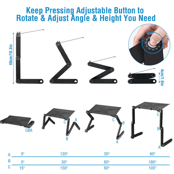Ergonomic 360° Adjustable Laptop Stand Multi-Angle Workstation Support
