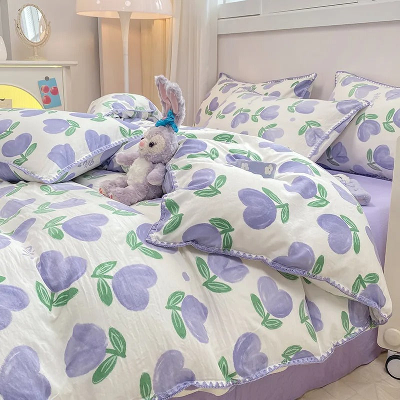 Blossom & Berry Dream Bedding Set Nature-Inspired Duvet & Pillow Set