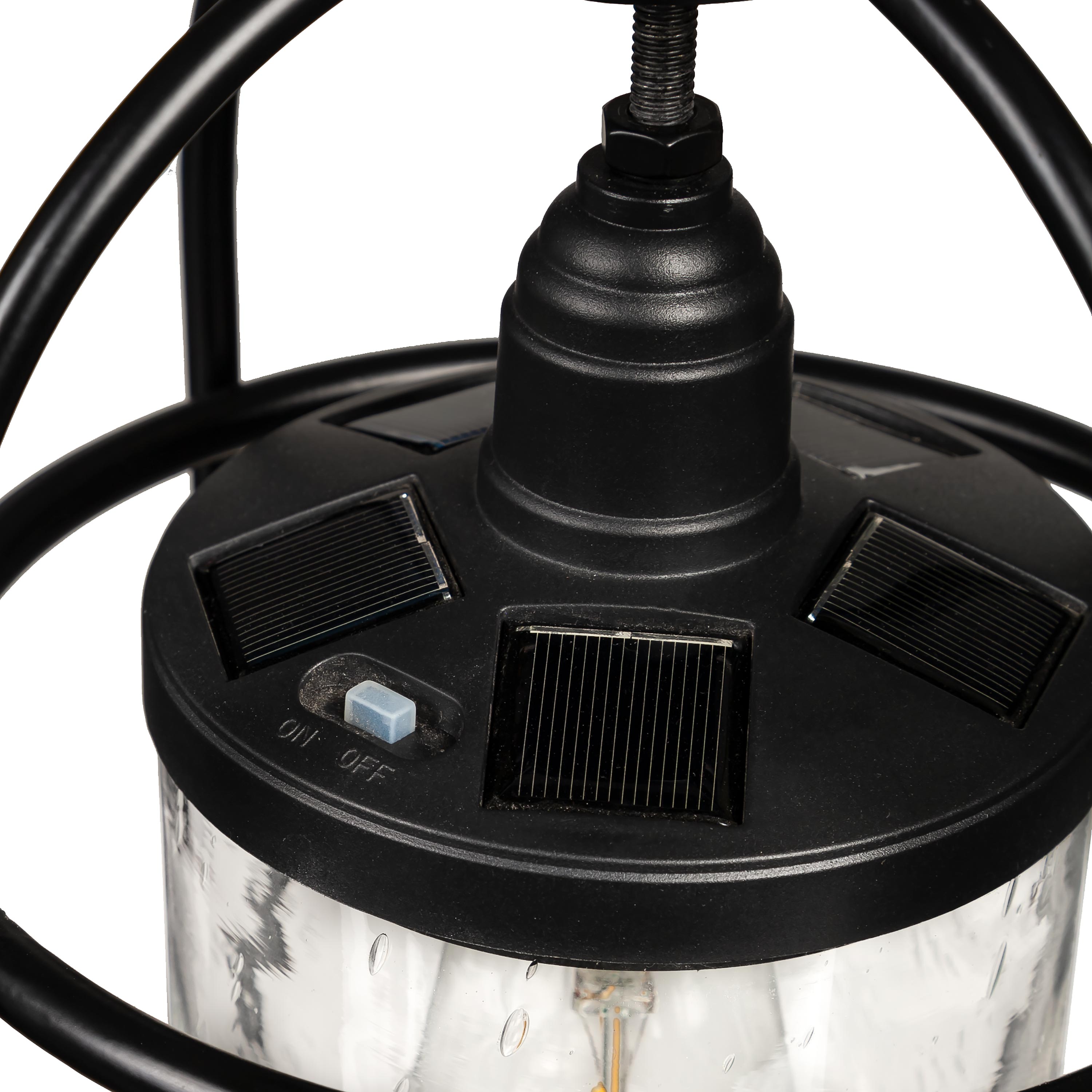 Solar lantern with bell glass and metal frame
