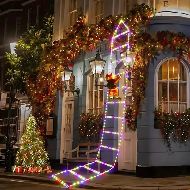 Glow Climb Santa Lights Festive - Hanging Christmas Outdoor Light Display