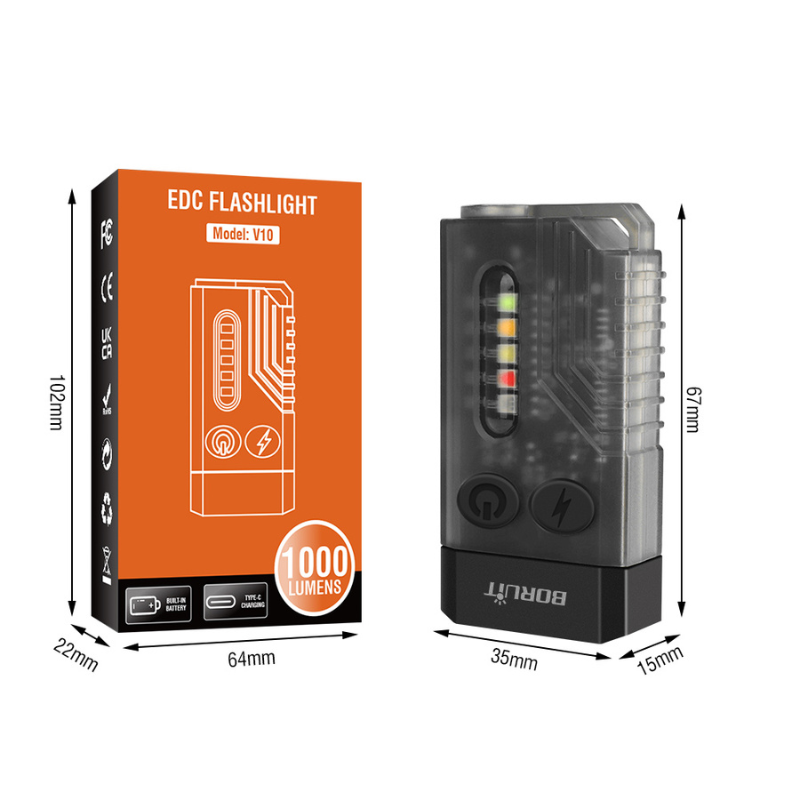 Versatile Multi-Colour Rechargeable Compact Torch Light