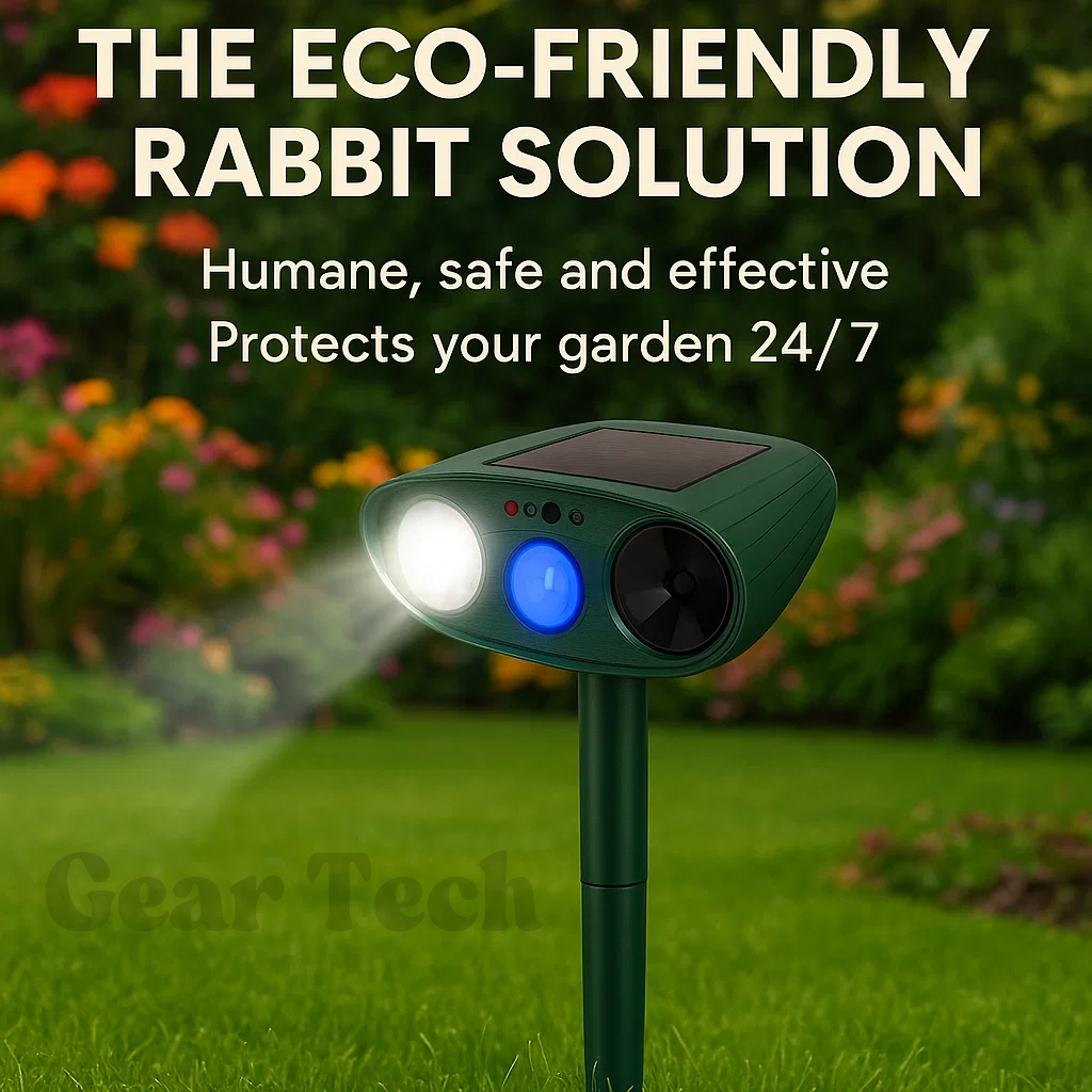 Garden Ultrasonic Rabbit Repeller Solar Powered Outdoor Pest Deterrent
