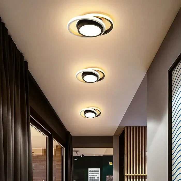 Orbiloop LED Plafondlamp met Dubbele Ringstructuur in Abstract Design