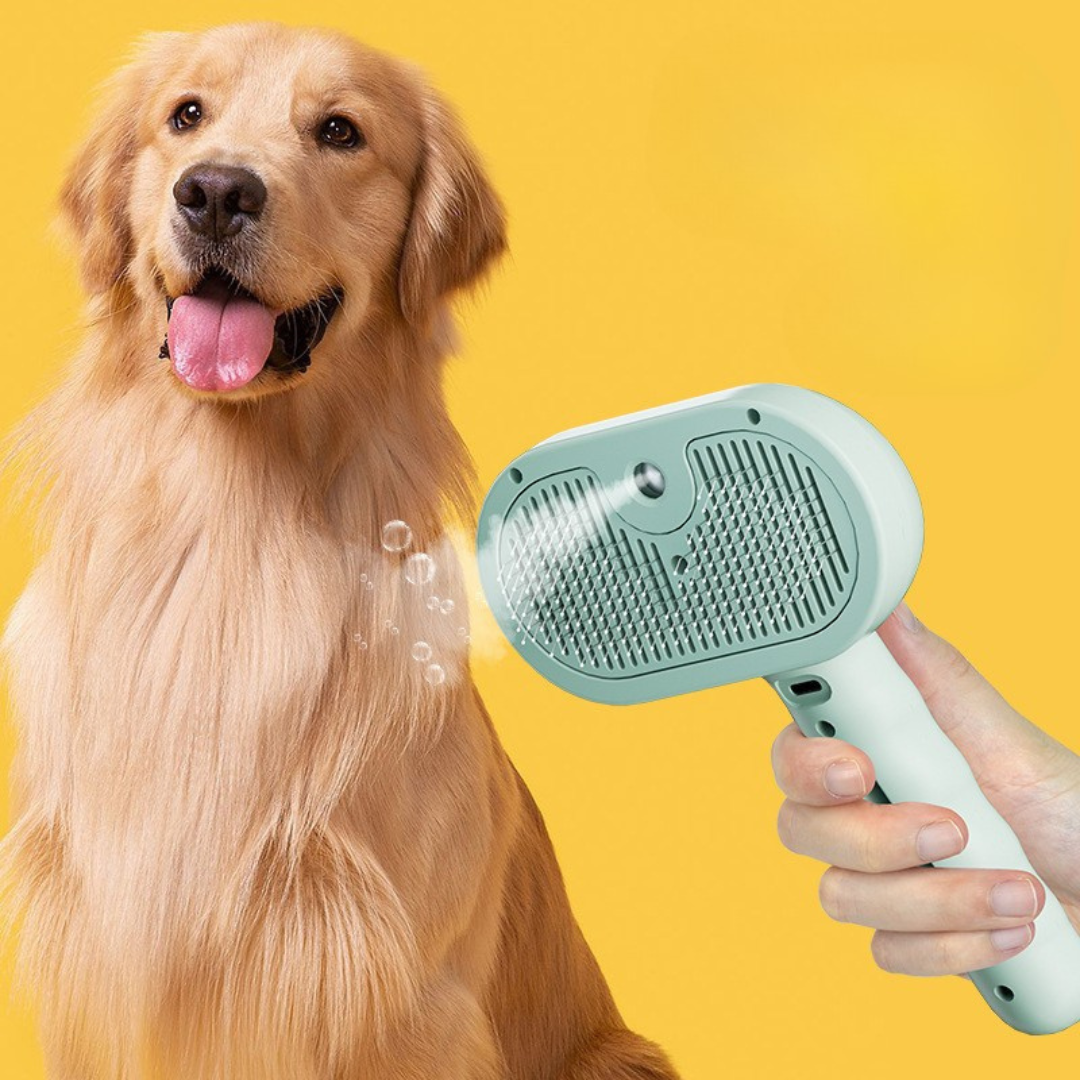 Pet Steam Brush Fast Detangling & Shedding Control for a Healthy Coat