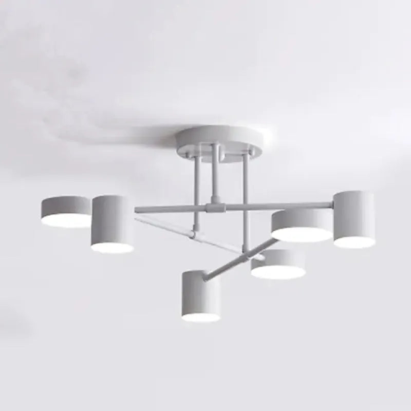 Modern 6 Lights Living Room Ceiling Light with Adjustable Colour Modes