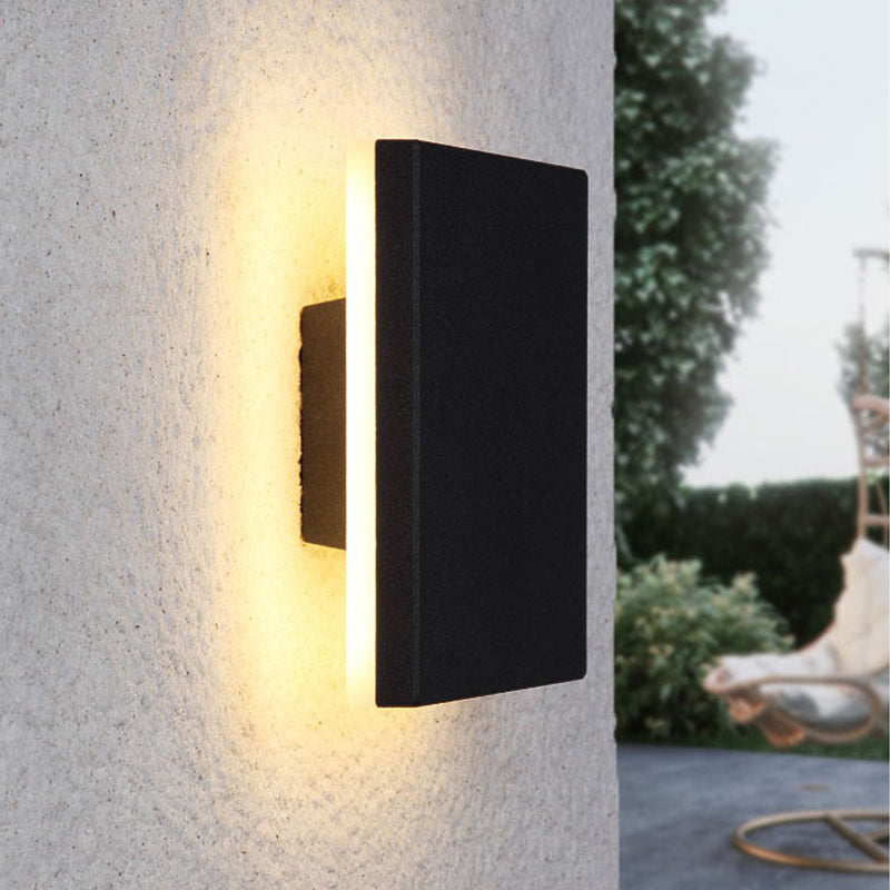 Modern Outdoor Wall Light Compact LED Uplight & Downlight