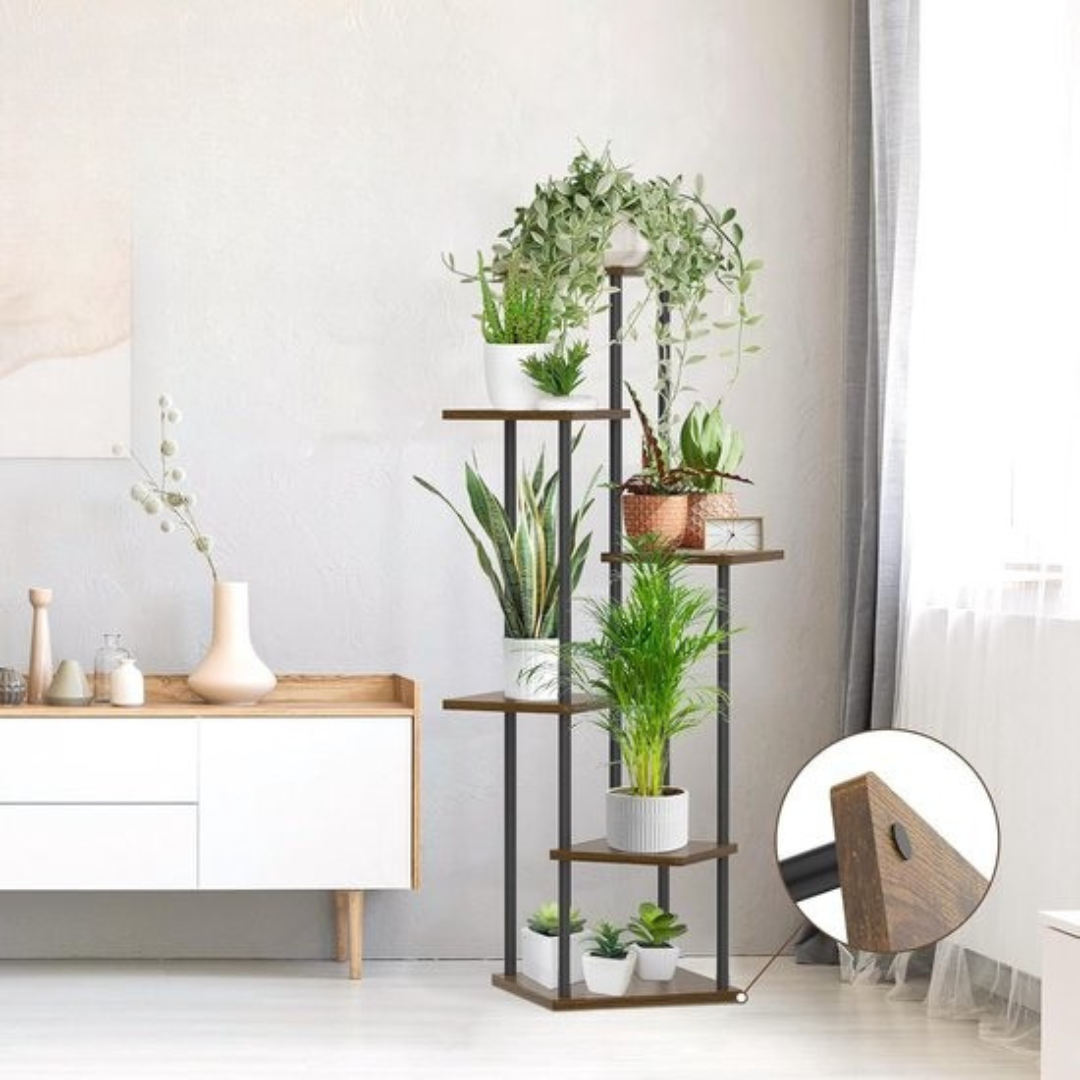Arden Verticale Trap Plantenstandaard in Hout & Ijzer