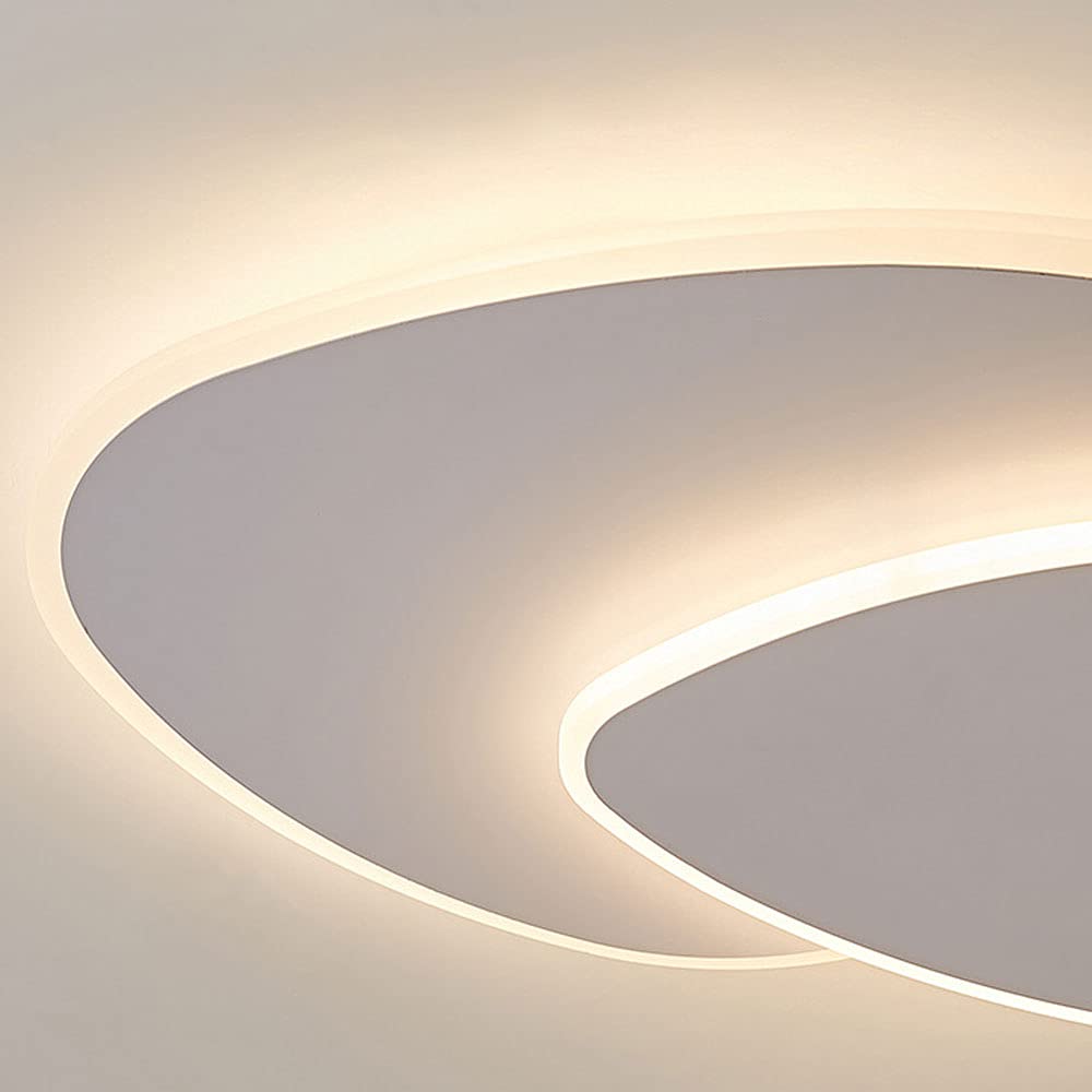 Modern Geometric Flush Mount Ceiling Light Dimmable White LED Fixture