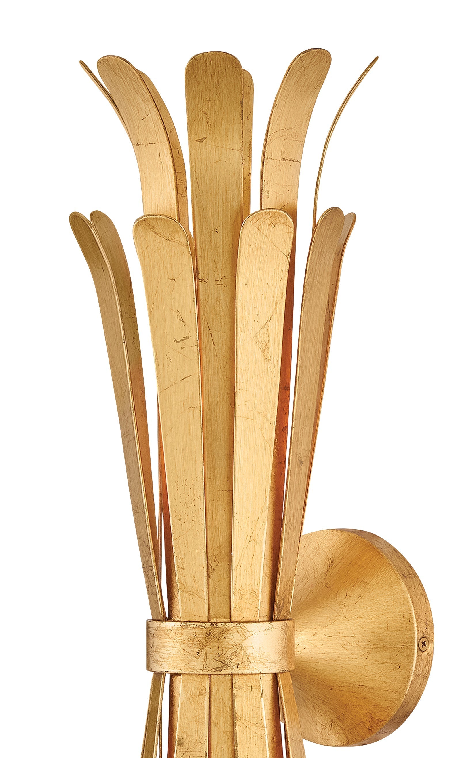 Wall lamp with decorative brass leaf shape