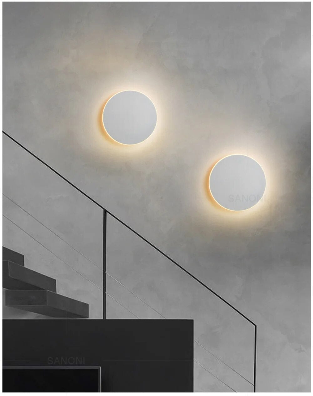 Sleek dome wall lamp round