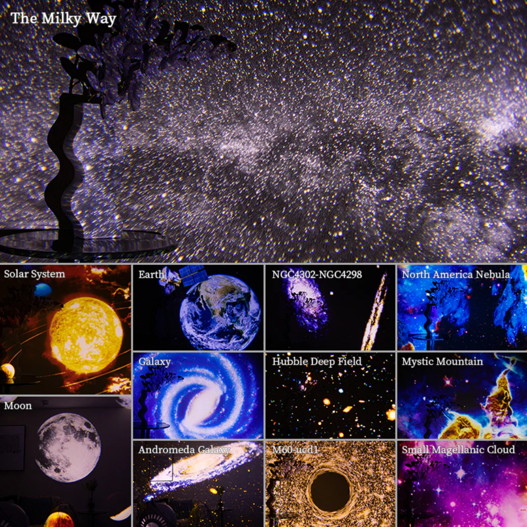 Celestial Dreams Galaxy Projector 360° Rotating Star Light with HD Films