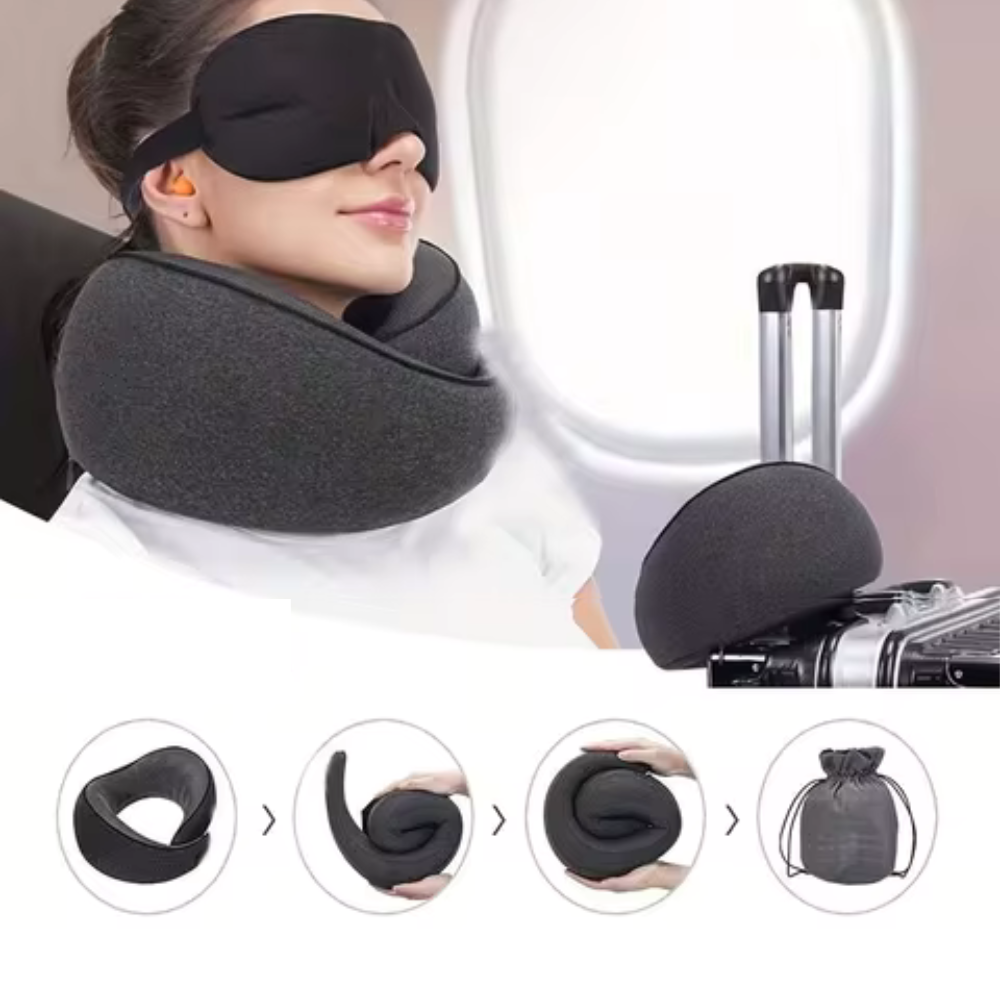 Compact Neck Pillow Comfortable Travel Cushion with Washable Cover