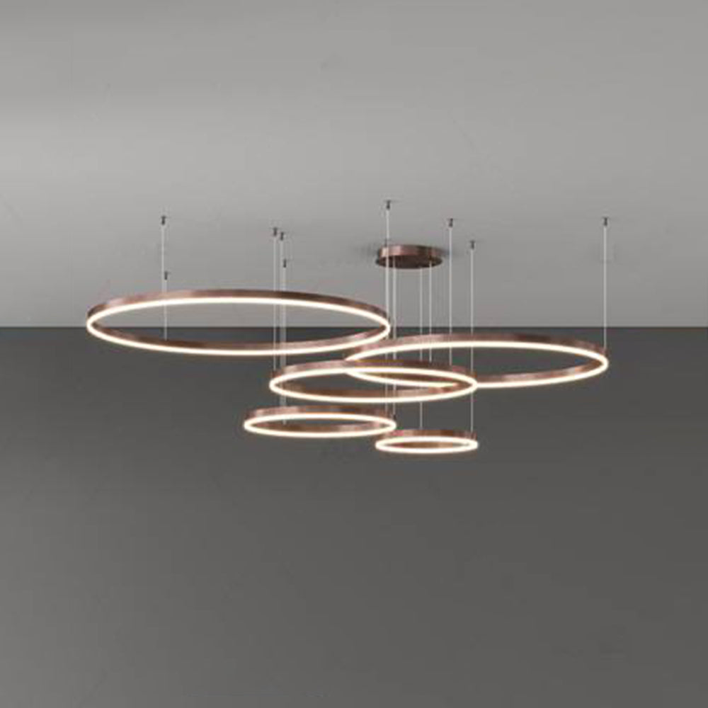 Modern Ring Pendant Light Elegant Black & Gold Metal Design