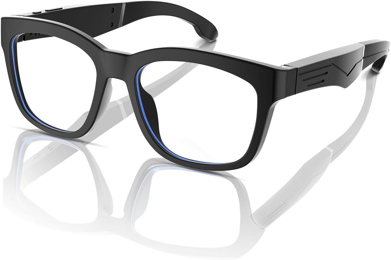Smart Bluetooth glasses with open ear speakers and blue light filter