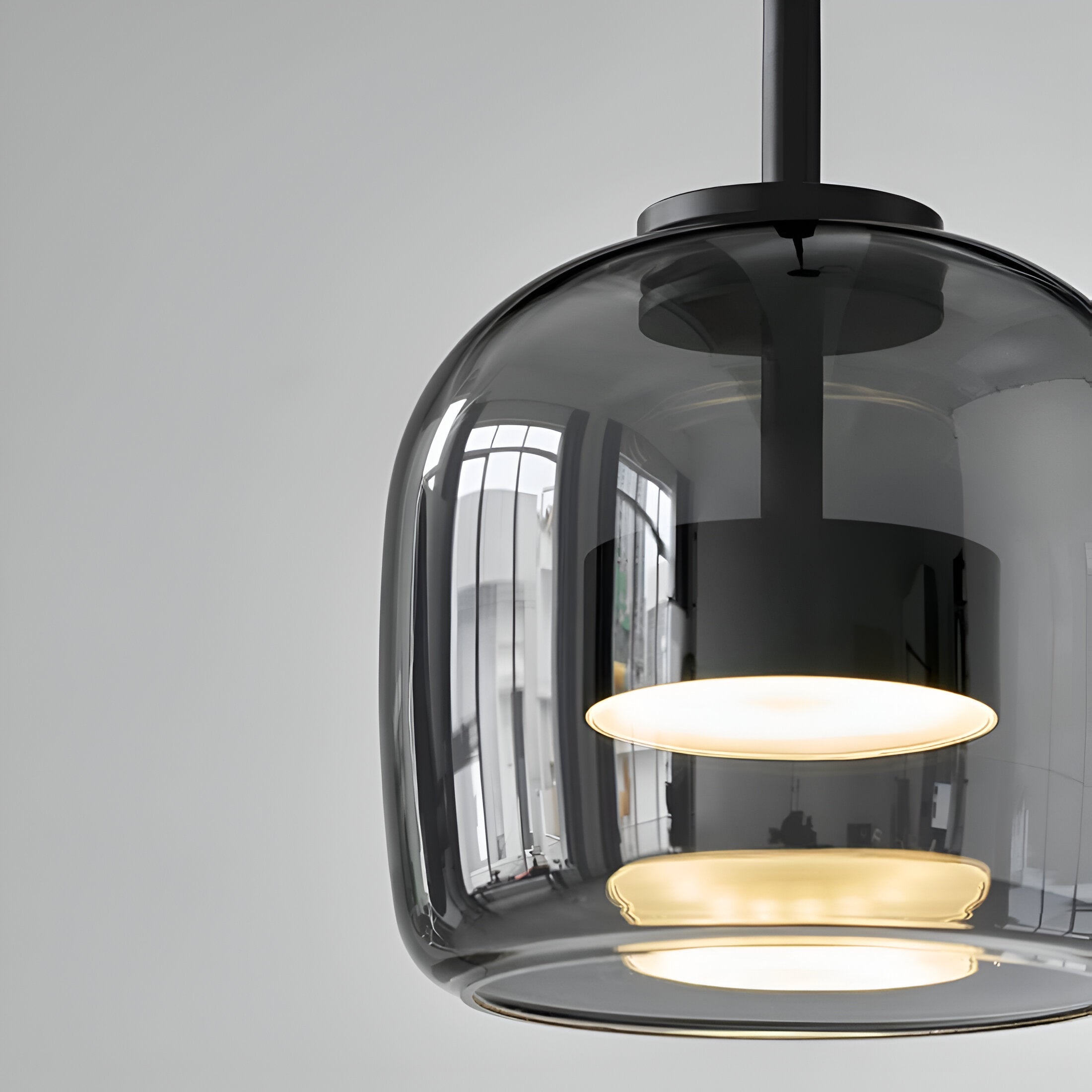Retro Modern Glass LED Pendant Light Hand-Blown Trio with Adjustable Cord