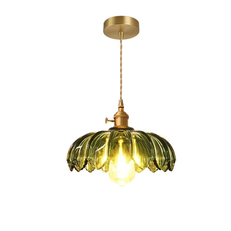 Vintage Blossom Glass Pendant Light Floral Design Hanging Light