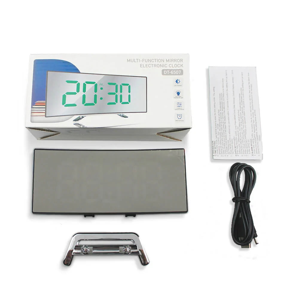 Curved LED Digital Sunrise Alarm Clock Modern Design with Clear Display
