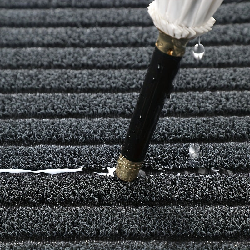 Weather mat black-gray ribbed pattern