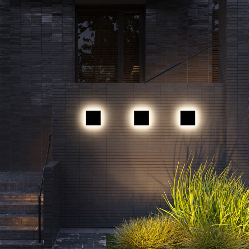 Modern Outdoor Wall Light Compact LED Uplight & Downlight