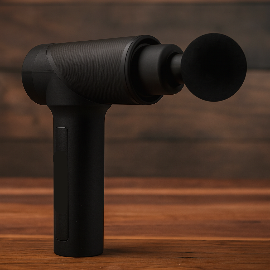 Portable massage device with impact therapy and interchangeable attachments