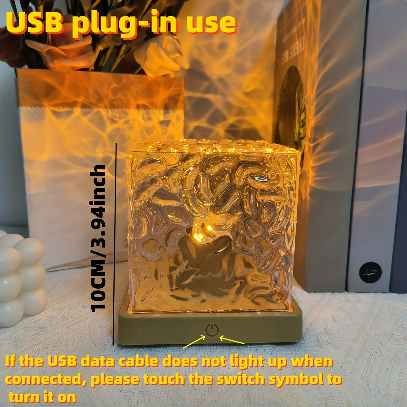Lava Lamp Water Ripple Aurora Ambient Light in Square & Crown Shape