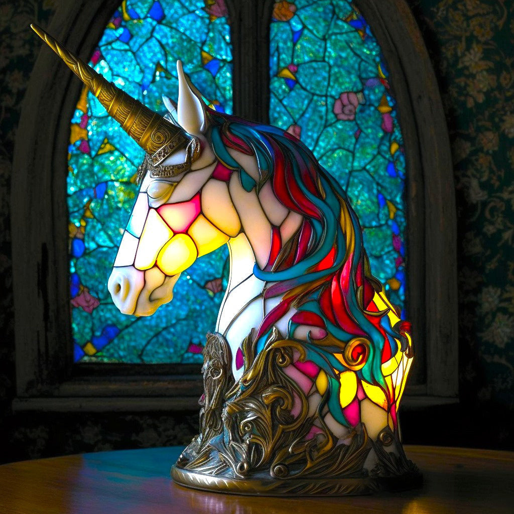 Stained Glass Table Lamp – Artistic Decorative Animal Lighting