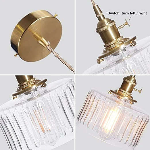 Modern Glass Pendant Light in Crystal-Inspired Hanging Lights