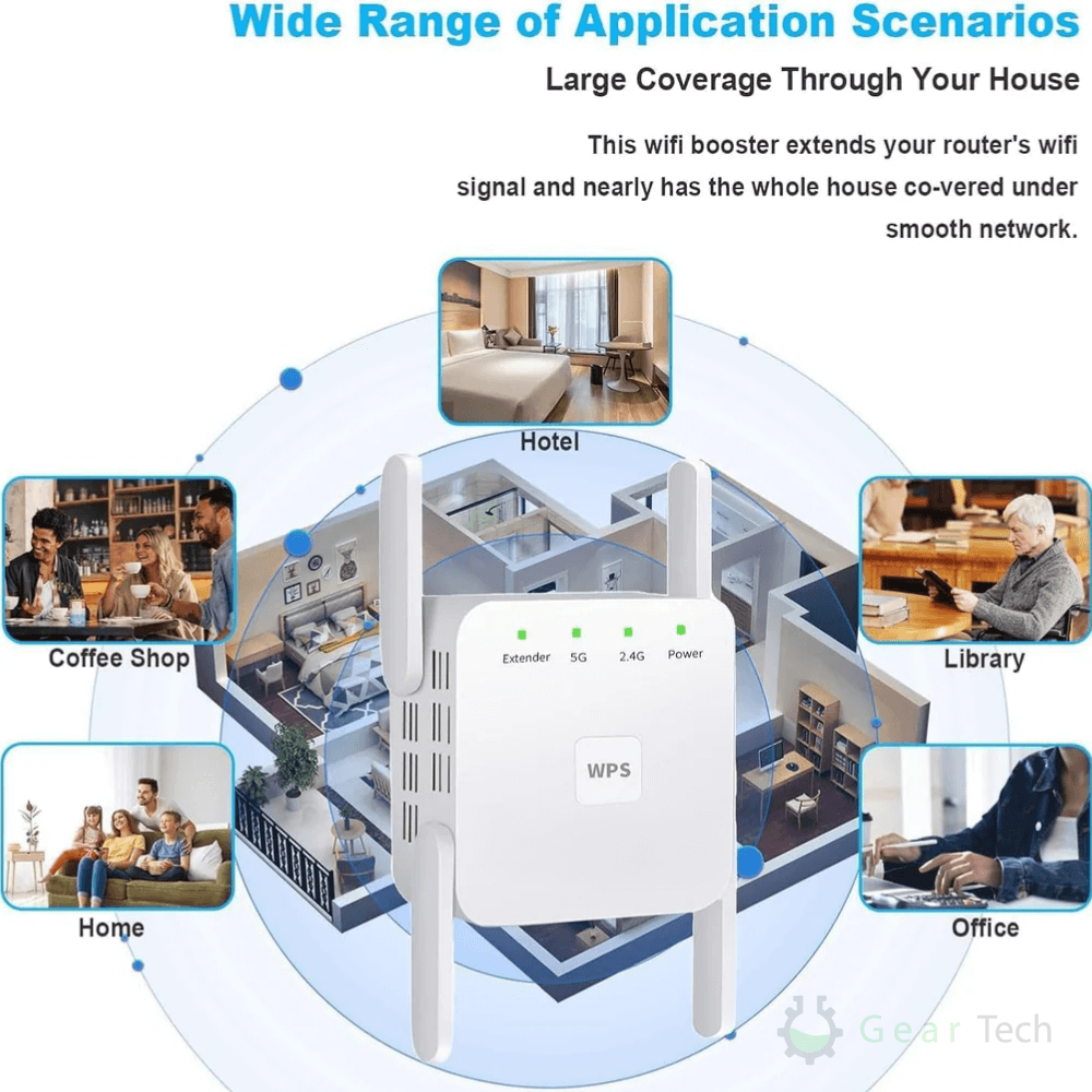 5G WiFi Extender Dual-Band Signal Extender for Full Home Coverage