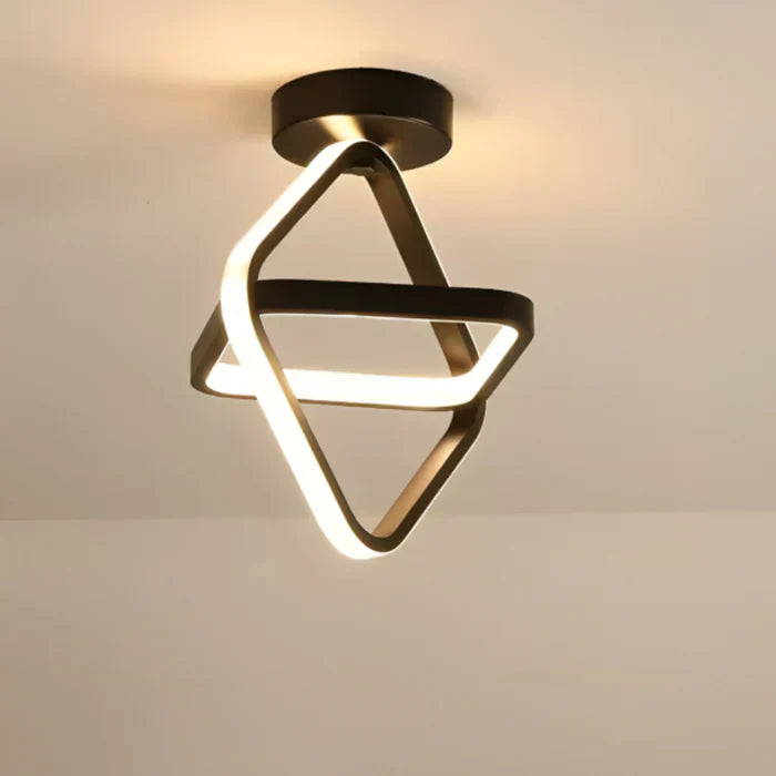 Orbiloop LED Plafondlamp met Dubbele Ringstructuur in Abstract Design
