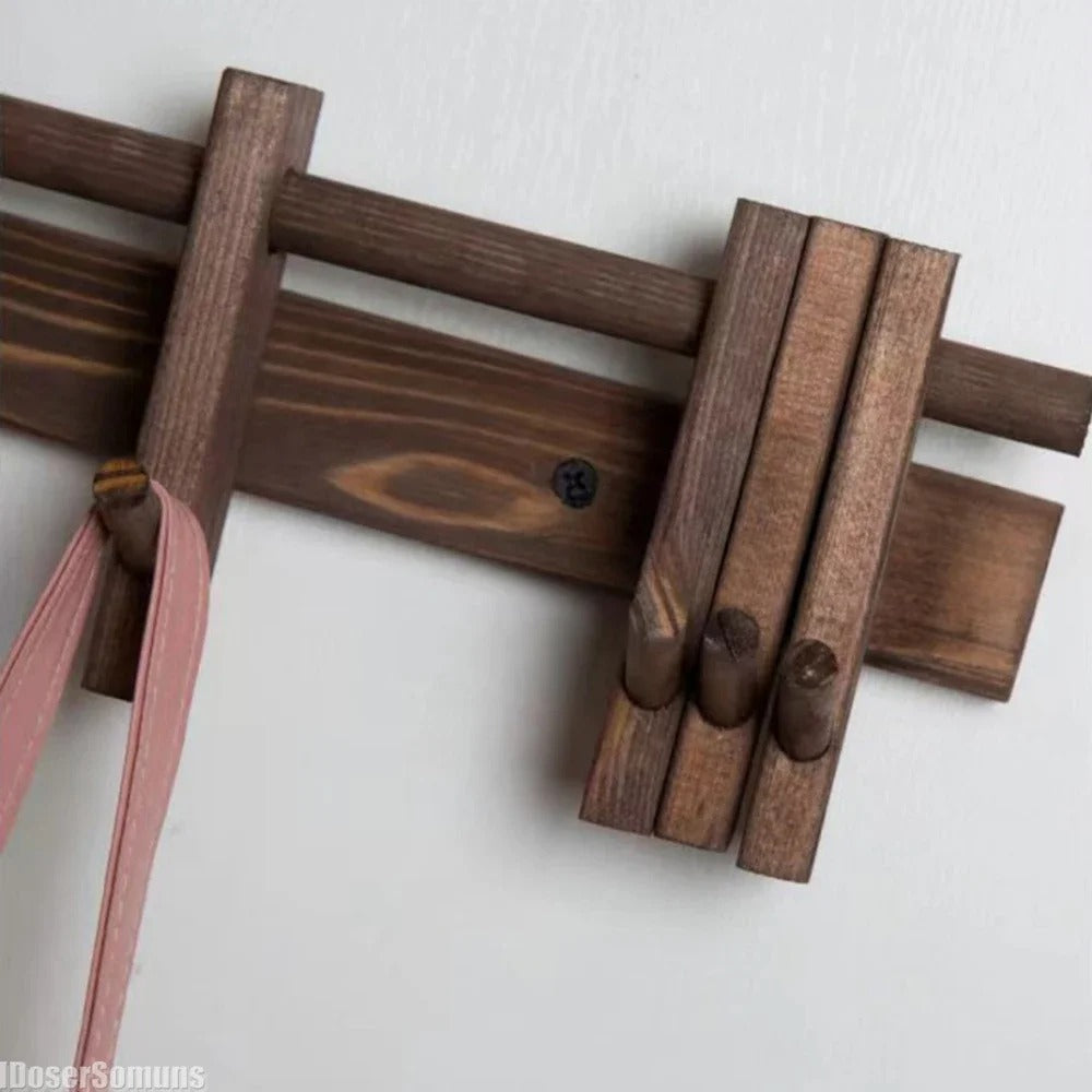 Modern Wall Rack Adjustable Hook Organizer for Hallway or Living Room