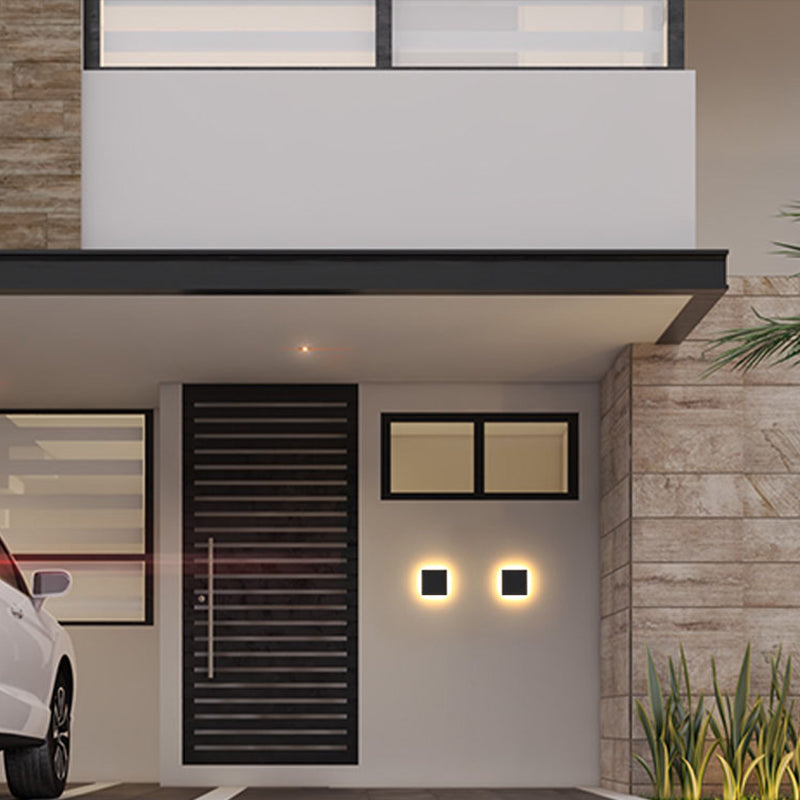 Modern Outdoor Wall Light Compact LED Uplight & Downlight