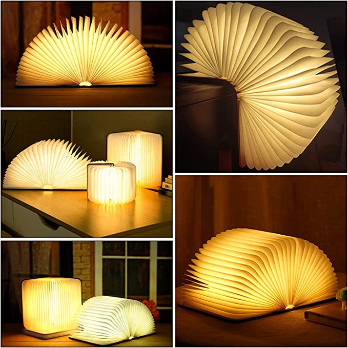 Enchanted Book Lamp Foldable LED Night Light with USB Rechargeable Battery