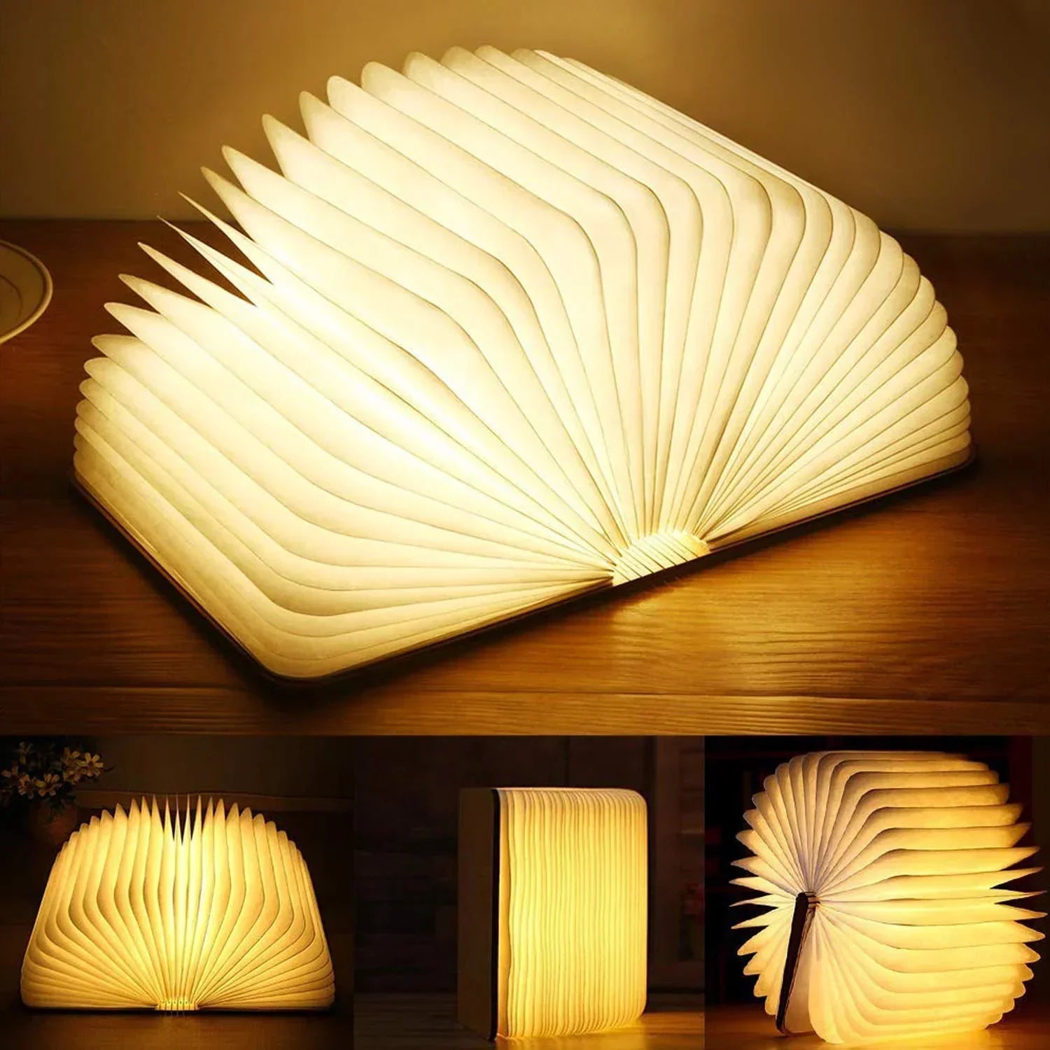 Enchanted Book Lamp Foldable LED Night Light with USB Rechargeable Battery