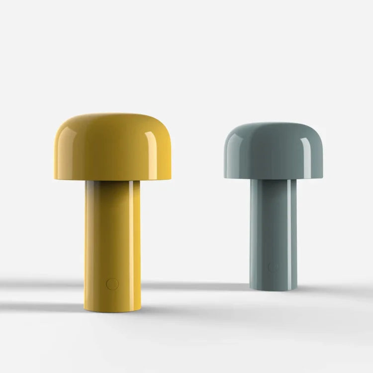Wireless table lamp with modern mushroom design