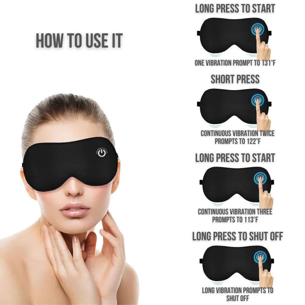 Wireless Heated Eye Mask Soothing Warm Massage for Tired Eyes