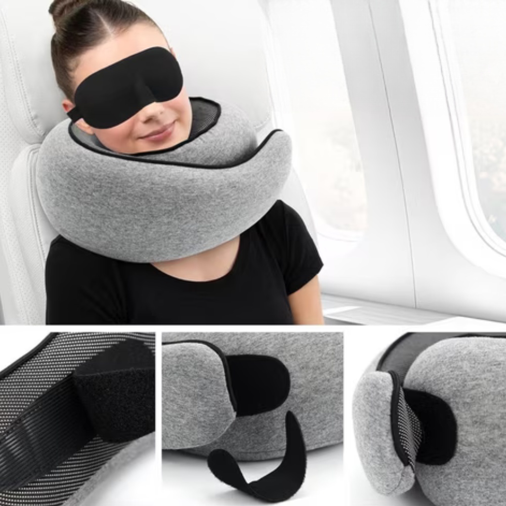 Compact Neck Pillow Comfortable Travel Cushion with Washable Cover