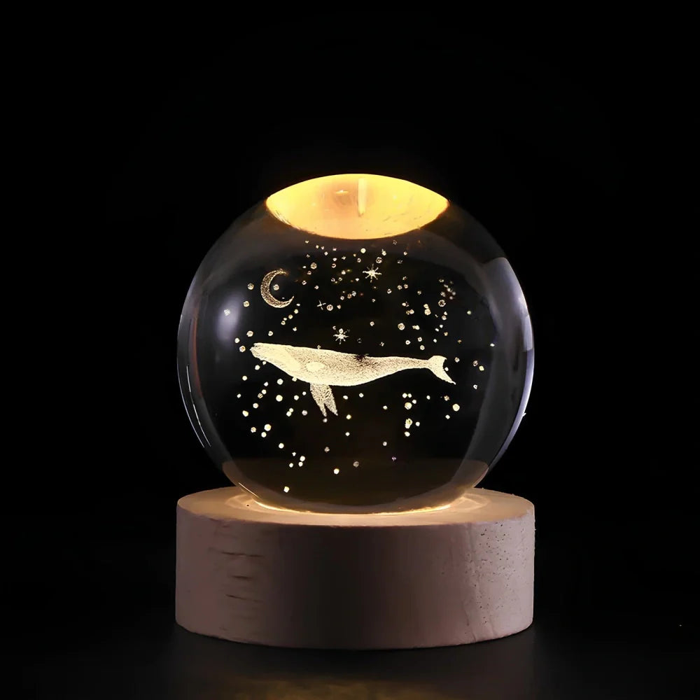Luminous 3D Crystal Ball Glowing Planet Night Light