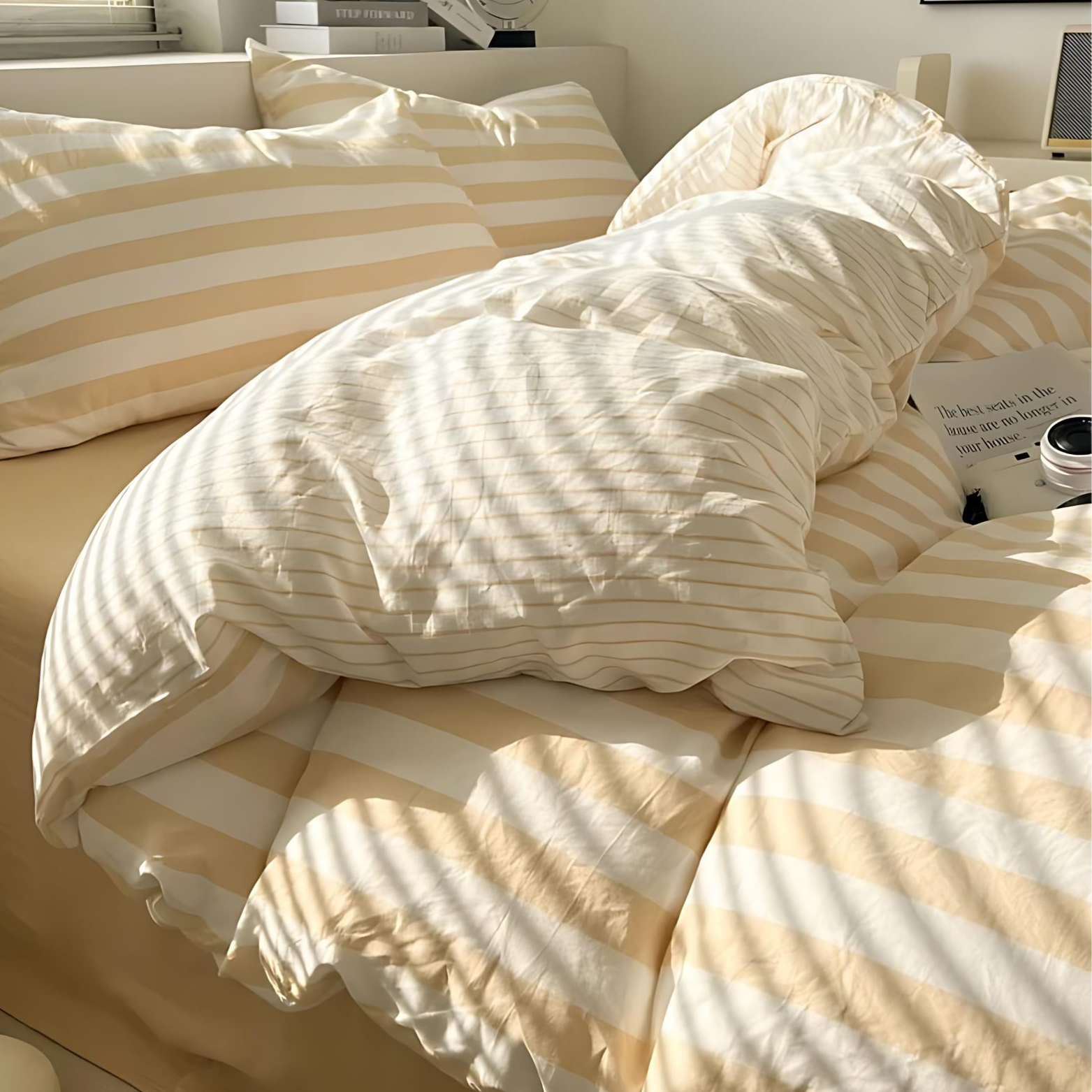 Luxury Striped Bedding Set Timeless Style & Coordinated Comfort